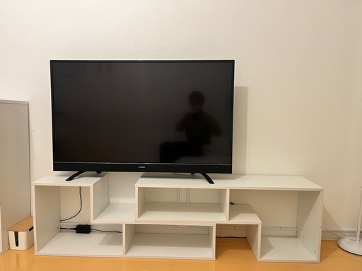 【セット】Maxzen 49型 液晶テレビ ＆ 白テレビボード ＆ Fire TV Stick