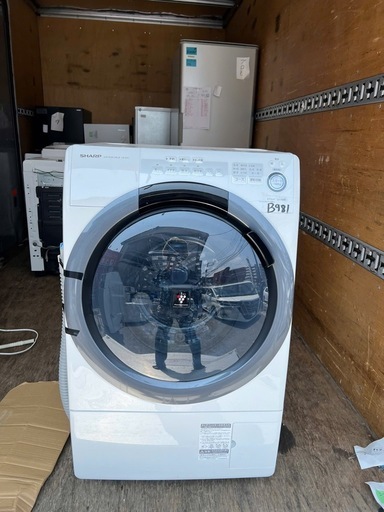 NO B981?福岡市内配送設置無料✨?シャープ SHARP コンパクトドラム 左開き ES-S7C-WL 洗濯・脱水容量7㎏/乾燥容