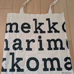 マリメッコ　ロゴトートバッグ　ポーチ2点セットの画像