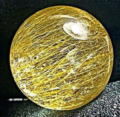 天然ルチルクォーツ 丸玉　金針水晶太陽放射　レア