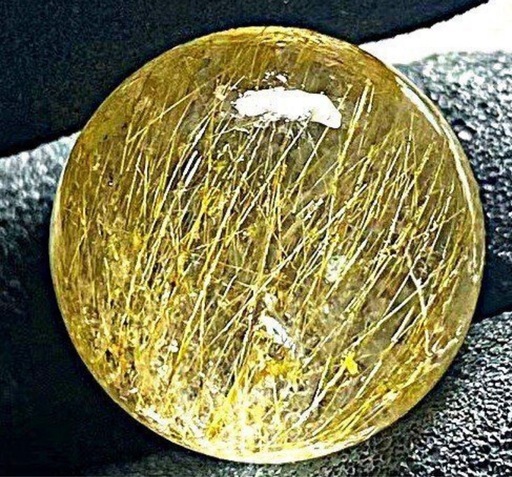 天然ルチルクォーツ 丸玉　金針水晶太陽放射　レア