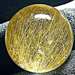 天然タイタンルチルクォーツ 丸玉　金針水晶太陽放射　レアの画像