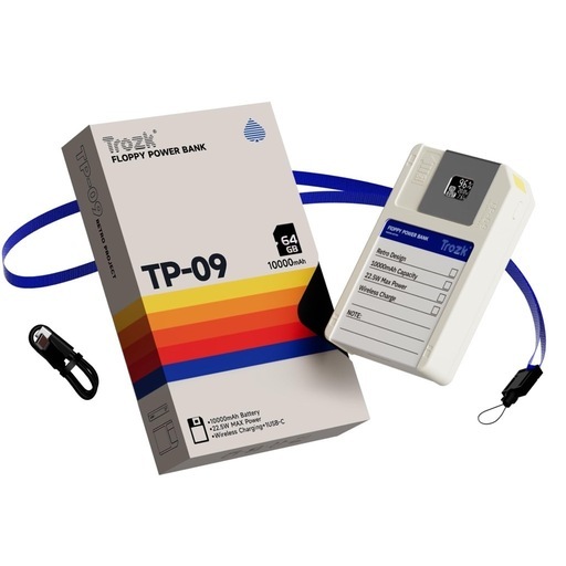 Trozkモバイルバッテリー TP09U レトロ10000mAh64Gストレージ