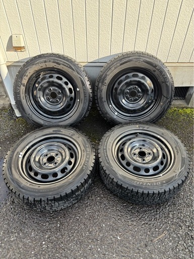 【美品】スタッドレスタイヤ 185/65R15 ホイール付4本 ホイールキャップ付 ダンロップ 