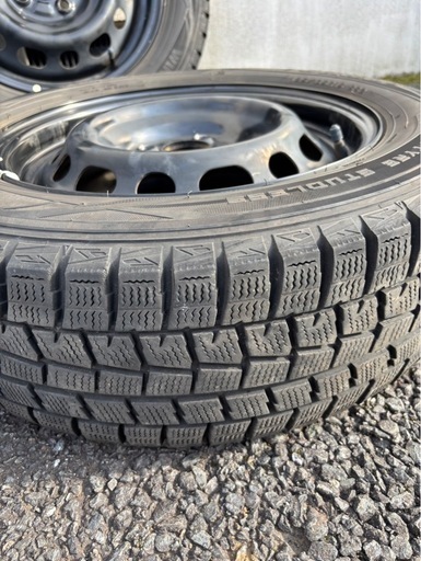 【美品】スタッドレスタイヤ 185/65R15 ホイール付4本 ホイールキャップ付 ダンロップ 