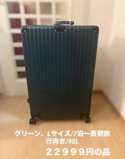 スーツケース　グリーン、Lサイズ/7泊～長期旅行向き/95L