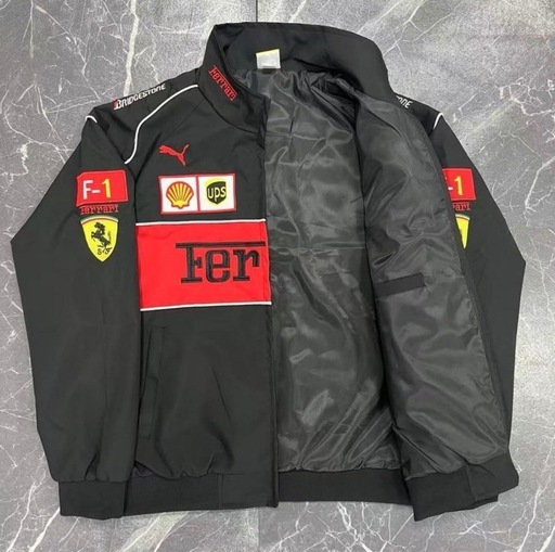 再再々再入荷 Ferrari F1 レーシングジャケット M黒ブラック (b) 田端 