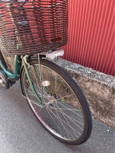 【京都発】京の楽チャリ　電動アシスト自転車　ヤマハ　26インチ　緑色