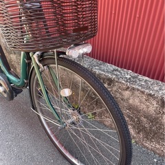 【京都発】京の楽チャリ　電動アシスト自転車　ヤマハ　26インチ　緑色の画像