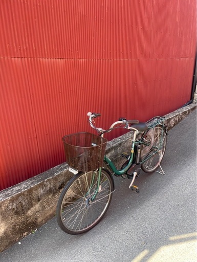 【京都発】京の楽チャリ　電動アシスト自転車　ヤマハ　26インチ　緑色