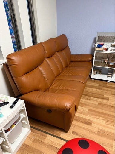 【無料配送】マナベ家具　3人用電動リクライニングソファー