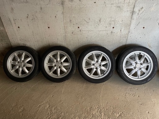 軽自動車用国産夏タイヤ ENKEI軽量アルミホイール 溝あり 165 55 15インチ