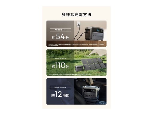 早い者勝ち！アンカー　ANKER Solix C1000 Plus ポータブル電源　1700W オフホワイト ポタ電