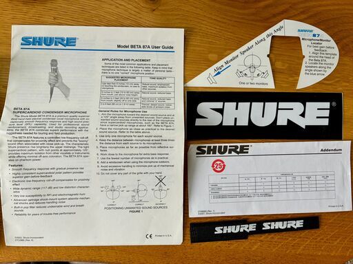 SHURE BETA87A コンデンサーマイク