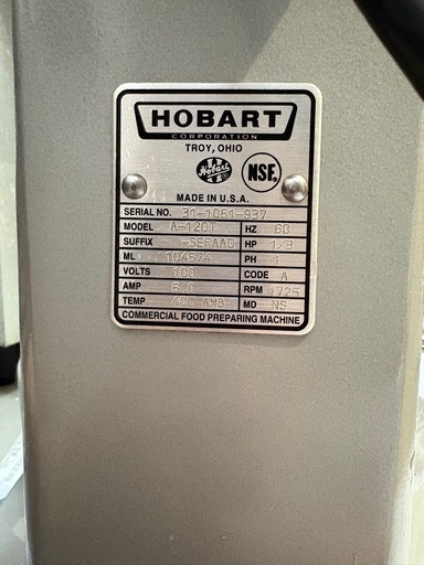 HOBART スタンドミキサー A-120Tパン屋