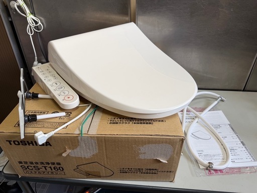 TOSHIBA 2021年製 温水洗浄便座 SCS-T160 クリーンウォッシュ 箱入保管品 動作確認済 取説付属 パステルカラー ウォッシュレット 中古品 ①
