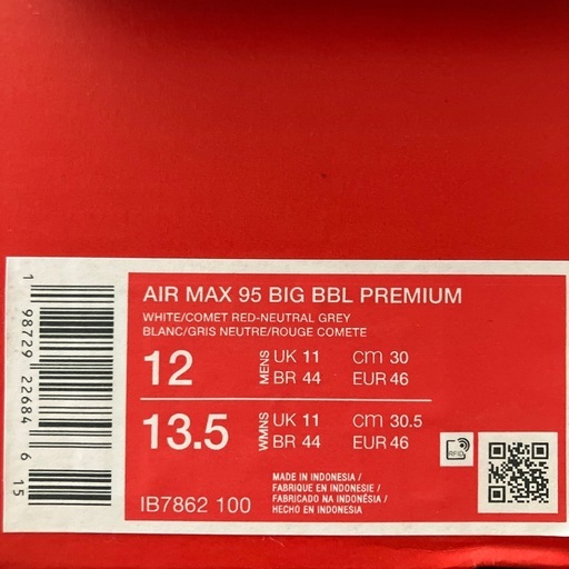 定価以下　NIKE AIR MAX 95 BIG BUBBLE PREMIUM "Comet" 30cm