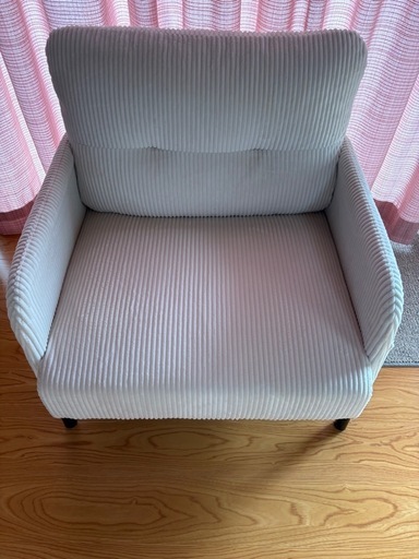 ソファ 1人掛け コーデュロイ 1人用ソファー コンパクト 組み立て簡単 チェア 一人暮らし ワンルーム レトロ モダン 幅67cm 奥行52cm (ベージュ, 一人掛け)