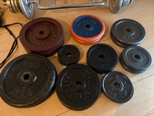 総重量150kg プレート、バーベル、トライセプスバー