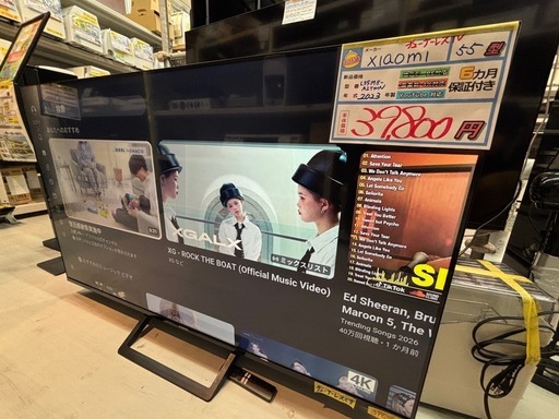 配送可【XIAOMI】55V液晶チューレステレビ☆2023年製動作チェック済み 