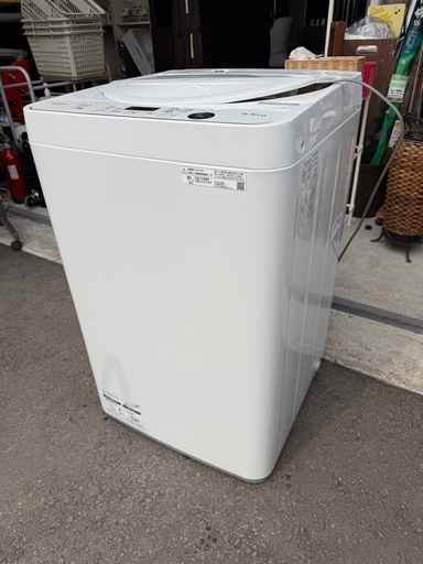 SHARP 全自動洗濯機 5.5Kg ES-GE5E-W 内部分解清掃済 2021年製 中古 
