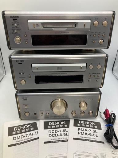 【トレファク足立扇店】CD/MDｺﾝﾎﾟｾｯﾄ DENON PMA6.5L/DCD-6.5L/DMD7.5LⅡ ﾘﾓｺﾝ無･取説付