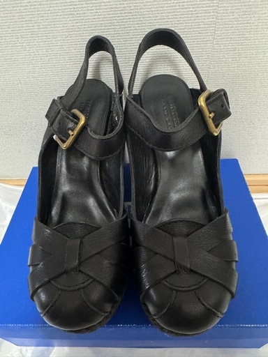 【BURBERRY】　blue label レザー ウェッジソールパンプス