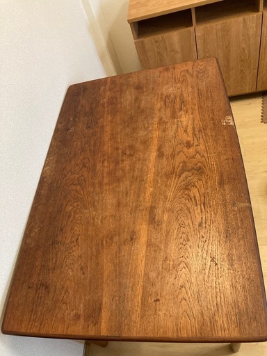 両側伸長式ダイニングテーブル 最大約204cm エクステンション 木製  （116＋44＋44＝約204cm） 