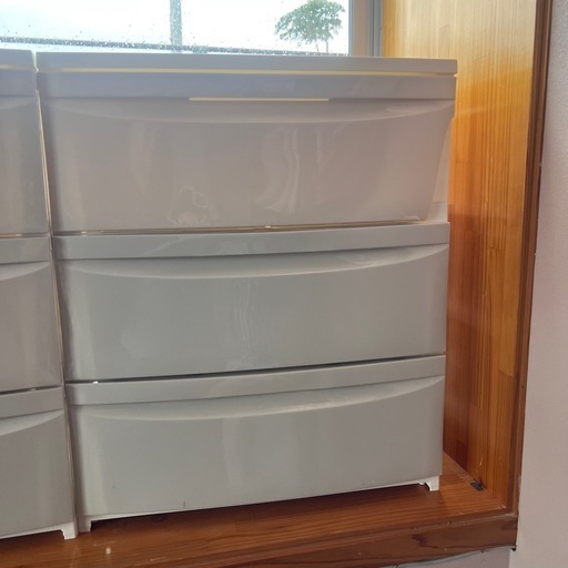 （取引者決定）3段収納ボックス 3点セット まとめ売り ホワイト プラスチックチェスト 3段チェスト 収納ボックス 収納ケース 完成品 