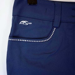 【未使用】Anna Scarpati アナスカルパティ キュロット パンツ SASSA フルグリップ 42 ネイビー レディース 乗馬 馬術 乗馬ズボンの画像