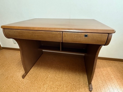 光製作所 学習机 2セット 天然木 サンデスク ワゴン付き【引き取り限定】