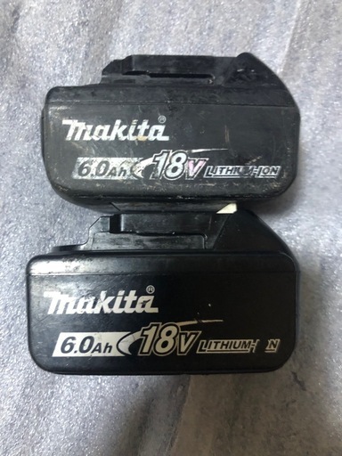 ③マキタ純正6AバッテリーBL1860B、中古美品、２個