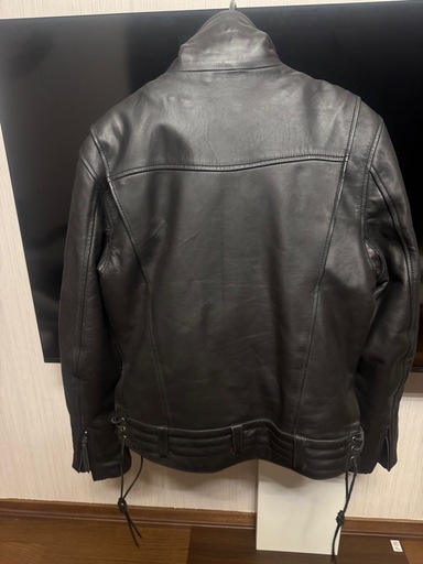 4/7まで最終セール！12000円　Liugoo Leathers 襟ボアハイネックシングルライダースジャケット