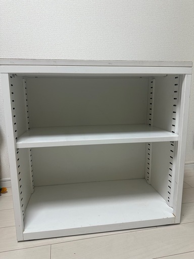収納ラック 白 2段 棚 70×70×40cm