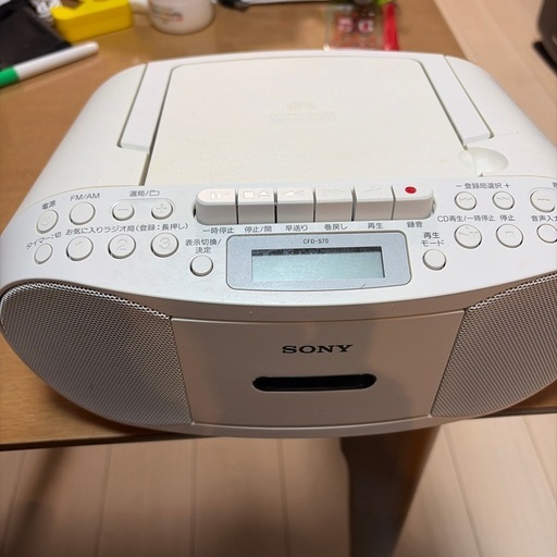 動作確認済】SONY CFD-S70 ホワイト CD・カセットデッキ