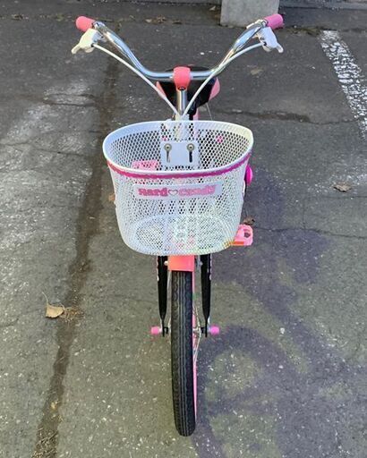 18インチ 子供用自転車 Hard Candy ピンク×黒 カゴ付き 補助輪付き 反射板付き ジュニアサイクル 札幌市 北区 屯田店