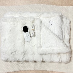 電気毛布　ブランケット　掛敷兼用 シングル　温度調整タイマー設定　洗える　兎毛調の画像