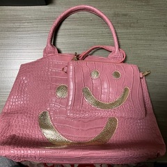 【1】新品同様‼️可愛いスマイルハンドバッグ‼️ポーチ付き‼️の画像