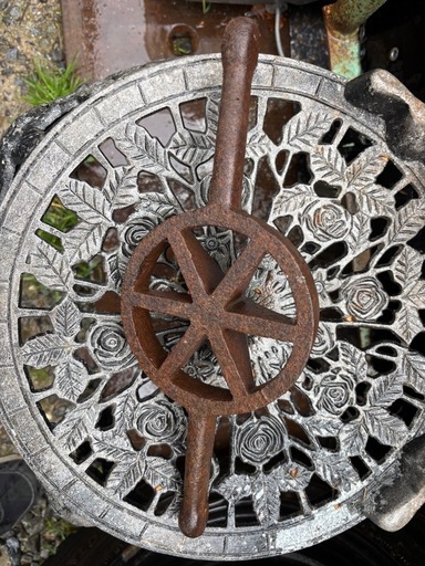 古道具 両手竹割り器 鉄製 山林道具 竹割器 竹割り器 両手手動 小道具 アンティーク