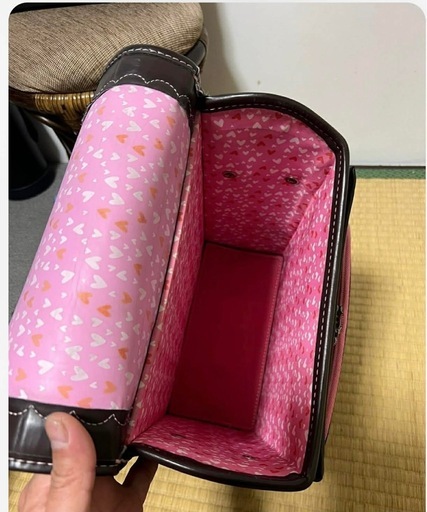 【美品】女の子用ランドセル ハートデザイン ブラウン×ピンク ?