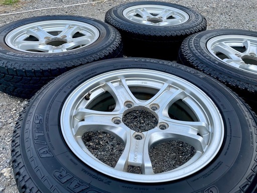 山あり 4本 ジムニー 16インチ ５穴 139.7 5.5J ＋22 Weds KEELER FORCE 175/80R16 ヨコハマ GEOLANDAR