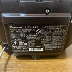 Panasonic 大火力おどり炊き　IH炊飯器の画像
