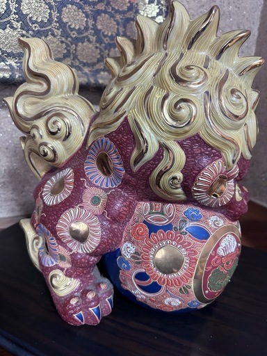九谷焼 大吉作 唐獅子置物台付き獅子 (ponpokosak) 宮崎のその他の中古 