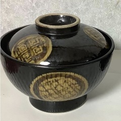 引出黒丸紋　蓋　蓋のみ　丸蓋丼　陶器　蓋付きどんぶり　親子丼　天丼カツ丼の画像