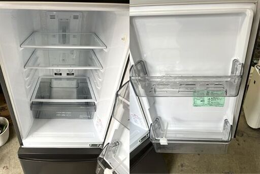 146L 2021年製 2ドア冷蔵庫 三菱 MR-P15G-H マットチャコール 100Lクラス ☆ 札幌市 白石店