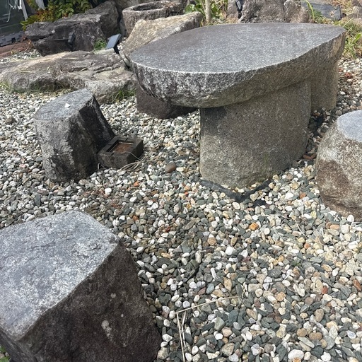 石　テーブル　イス　セット