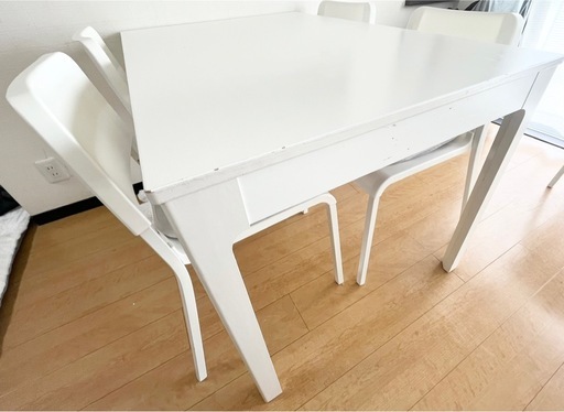 【取引中】IKEA 伸長式ダイニングテーブル＆イス6脚set