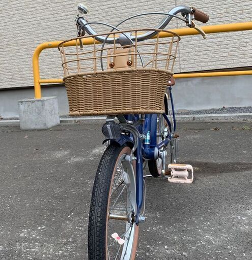 16インチ 子供用自転車 HACCHI ブリヂストン ネイビー カゴ付き ベル付き スタンド付き 反射板付き ジュニアサイクル 札幌市 北区 屯田