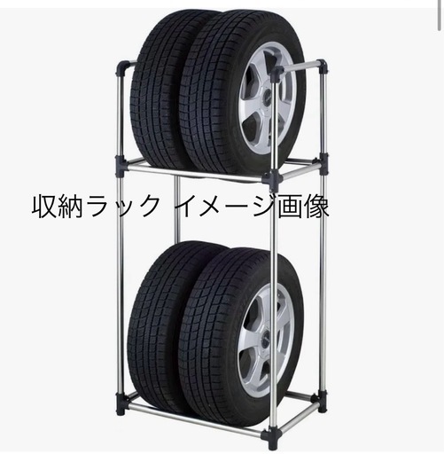 スズキ純正ホイール＆夏タイヤ(165/55) 4セット、タイヤ収納ラック付き