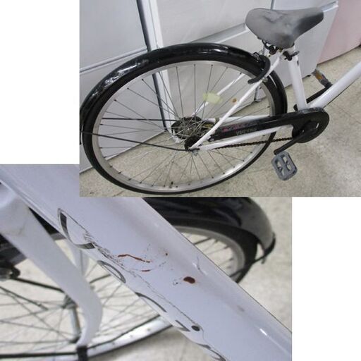 27インチ 自転車 シティサイクル【訳あり格安】変速なし ママチャリ ホワイト 札幌市北区屯田